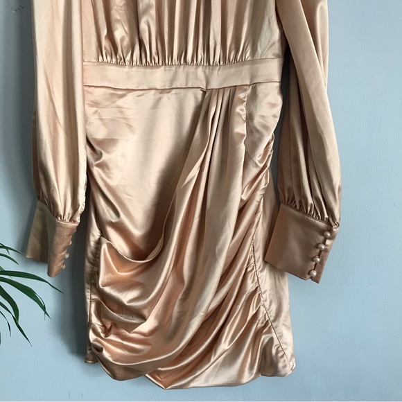 5 for $25! 💕 Mock Golden Neck Lantern Sleeve Ruched Dress ❤️‍🔥 - Picture 7 of 13